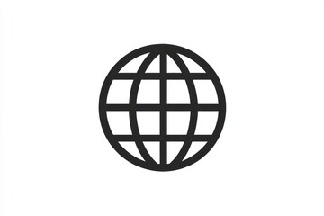 Aufkleber - Symbolizing global connectivity through a simple black and white globe design representing unity and communication worldwide. Generative AI