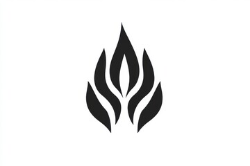 Leinwandbilder - Unique flame icon design showcasing stylized flames in black and white for modern aesthetics and branding projects. Generative AI