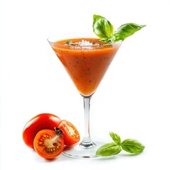 Wall Mural - savory smoothie with tomatoes basil 