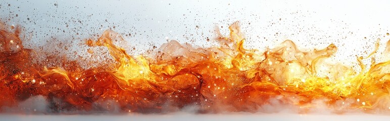 Wall Mural - Dynamic flames and intense heat combine to create a vibrant fire, isolated against a stark white background