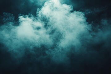 Poster - Mysterious swirling fog softly illuminated in a dimly lit environment at night