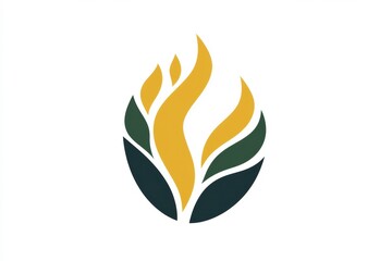 Poster - Stylish flame icon design showcasing bold colors and elegant curves, ideal for branding and creative projects. Generative AI
