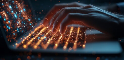 A business leader is creating virtual digital web designs with AI technology, using it for coding and analyzing data