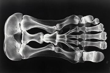 Poster - Detailed view of a human foot's skeletal structure highlighting bones and joints