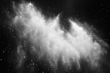 Wall Mural - cloud of fine particles illuminated by starlight showcasing cosmic beauty in a dark expanse