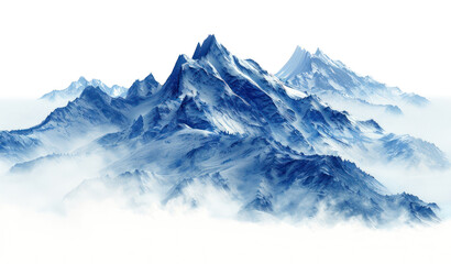 Sticker - PNG Mountains in fog mountain scenery peaks.