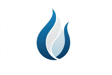 Poster - Modern flame icon design featuring a smooth gradient in blue shades on a white background. Generative AI