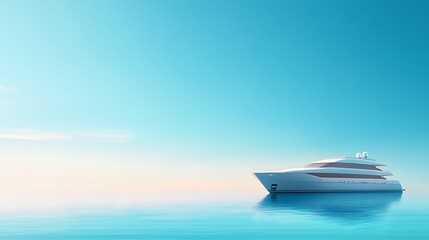 Wall Mural - elegant yacht on calm ocean with blue sky