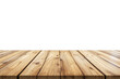 © PlanetOfVectors - Wooden table surface with natural texture on a white background. Clean layout for product presentation, advertising, or mockup. Ai generative