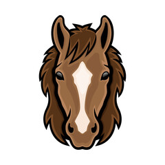 Wall Mural - Horse head icon on white background.