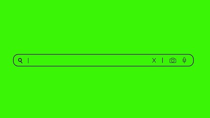 search engine bar. green screen animation. searching internet website search engine box. web search.