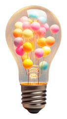 Canvas Print - PNG  Light bulb with candy lightbulb innovation electricity.