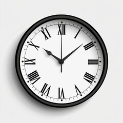 Leinwandbilder - Classic wall clock design featuring Roman numerals located in a modern interior setting during daylight. Generative AI