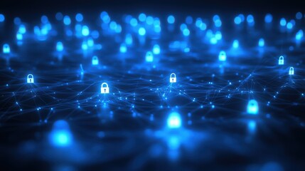 A blue background with many blue circles that are all different sizes