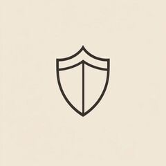 Poster - Simple shield symbol in minimalistic style with neutral background for design applications and branding. Generative AI