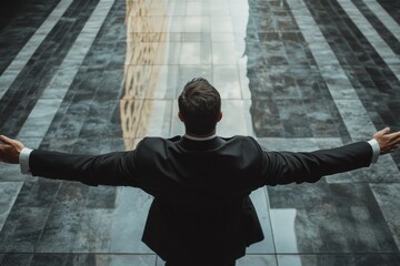 Canvas Print - Businessman with open arms