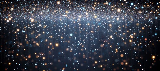 Wall Mural - shiny glitter light sparkle on dark space background. generative video ai technology.