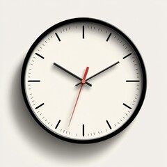 Leinwandbilder - Modern wall clock displaying time in a minimalist style with black and red accents. Generative AI