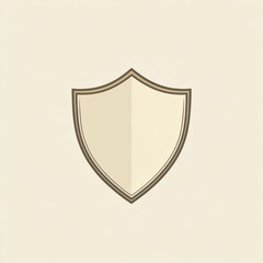 Aufkleber - Simple beige shield design with elegant outlining and a smooth finish for branding projects and creative designs. Generative AI