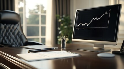 Leinwandbilder - A luxurious leather desk setup, featuring elegant design and sophisticated workspace elements.