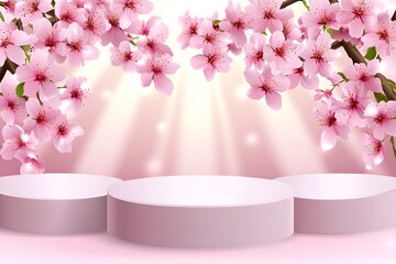 Canvas Print - pink cherry blossom in spring