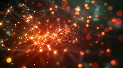 Fototapete - A digital network illustration symbolizing interconnected businesses and technology.