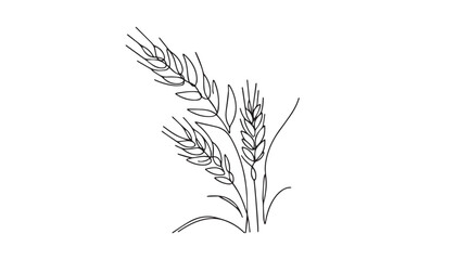 Wall Mural - Continuous one single minimal line drawing plant