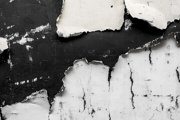 Poster - Black And White Peeling Paint Wall Texture