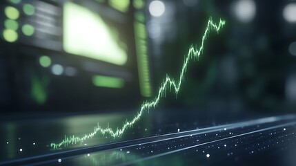 Aufkleber - A graphic depicting a futuristic digital growth trend with a rising upward trajectory.