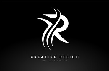 Wall Mural - r logo letter design vector. r curved shape creative icon with swoosh cut monogram.