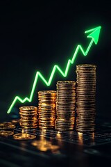 Aufkleber - Dynamic financial growth graph showcasing stacks in a visually engaging format.