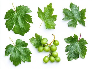 Sticker - Green Grapes and Leaves