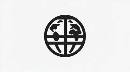 Aufkleber - Minimalist illustration of the globe symbolizing global connectivity and communication through technology. Generative AI
