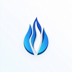 Leinwandbilder - Flame icon design featuring blue tones with a modern aesthetic suitable for digital branding and artistic representation. Generative AI