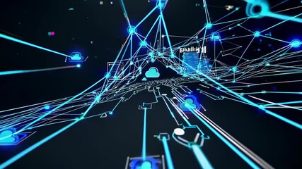 Aufkleber - Exploring the vast connections of the digital network in a futuristic visual landscape