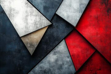 Poster - Abstract geometric design with contrasting colors and textures in a modern art style