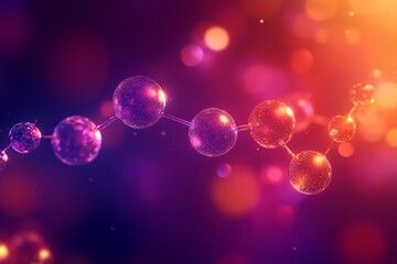 Poster - Colorful molecular structure against a vibrant background showcases the beauty of chemistry in an abstract representation