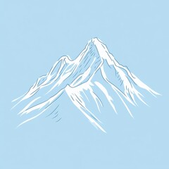 Wall Mural - Majestic snow covered mountain peak under a clear blue sky during a tranquil midday setting. Generative AI