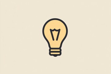 Poster - Light bulb illustration with a minimalistic design showcasing simplicity and clarity in a modern context. Generative AI