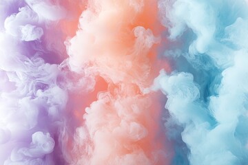 Poster - Colorful wisps of smoke create a dreamy and ethereal atmosphere in soft pastel shades