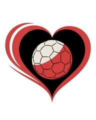 Wall Mural - heart with soccer ball illustration 