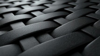 Abstract Black Woven Textured Surface Design