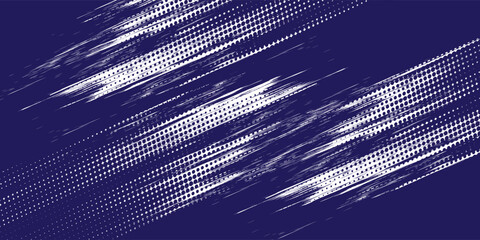 Fototapete - Dots halftone white and blue color pattern gradient grunge texture background. Dots pop art comics sport