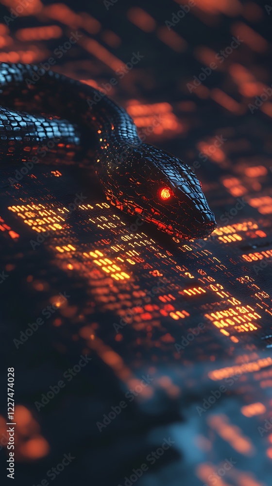 Python Coding Meets Futuristic Cybersecurity Concept Art Stock ...