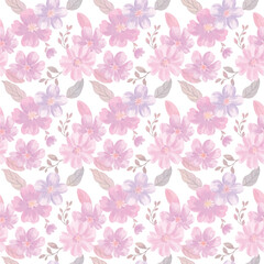 Wall Mural - watercolor small flower illustration with pastel colors great for your decoration and fabric prints