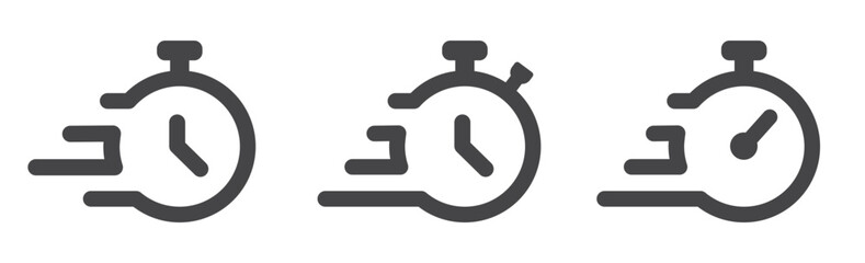Wall Mural - timer icons. speed time icon set. fast stopwatch. fast delivery symbol. vector illustration