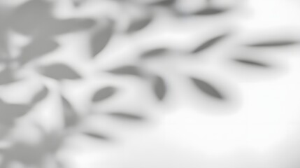 Poster - Minimalist natural tree leaves shadow overlay on a clean white wall background featuring smooth soft edges and an interplay of light and shadow evoking a tranquil and elegant atmosphere
