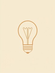 Aufkleber - Bright light bulb illuminating creativity in a simple design on a soft background for inspiration. Generative AI