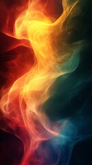 Canvas Print - abstract swirls of vibrant red, orange, and teal colors create a dynamic, energetic, and ethereal at