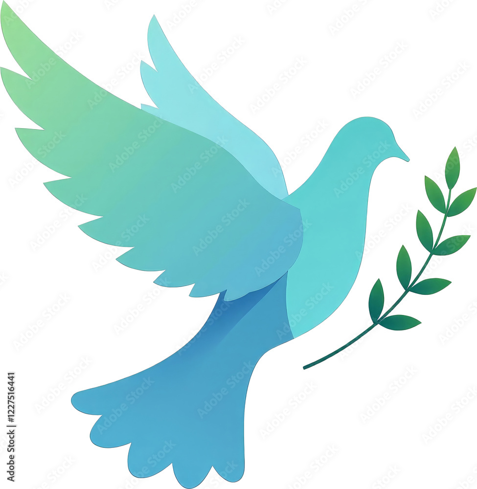 Dove with Olive Branch: Symbol of Peace and Hope Stock Illustration